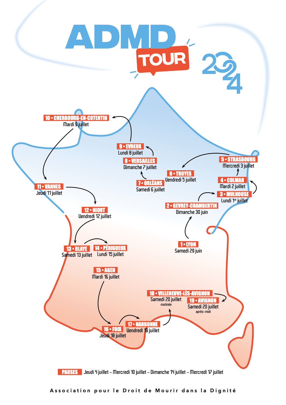 Affiche de l'édition 2024 de l'ADMD Tour